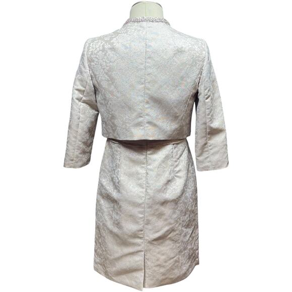 Tahari ASL Jacquard Brocade 2-Piece Jacket Dress Pink Metallic 4P - Picture 4 of 9